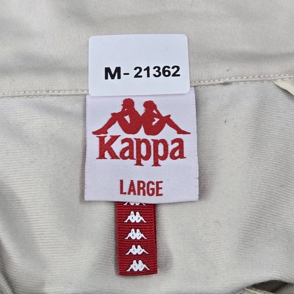 Kappa Men Jacket L Beige Graphic Logo Tape Track Long Sleeve